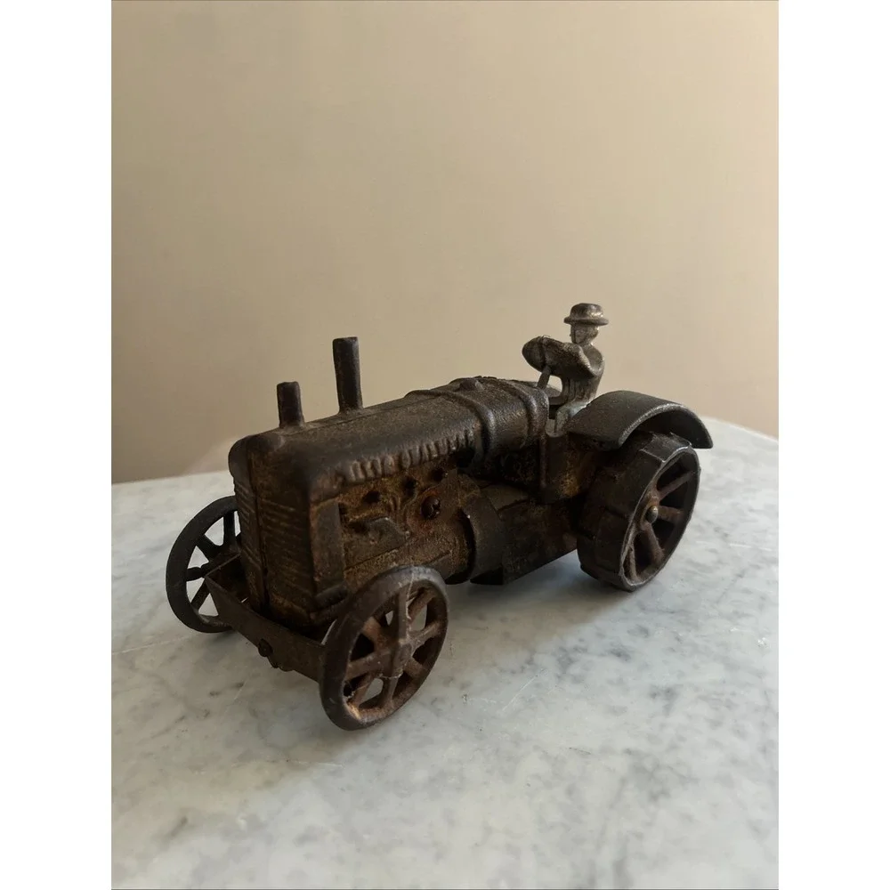Antique Fordson Cast Iron Tractor with Driver by Arcade Manufacturing Company
